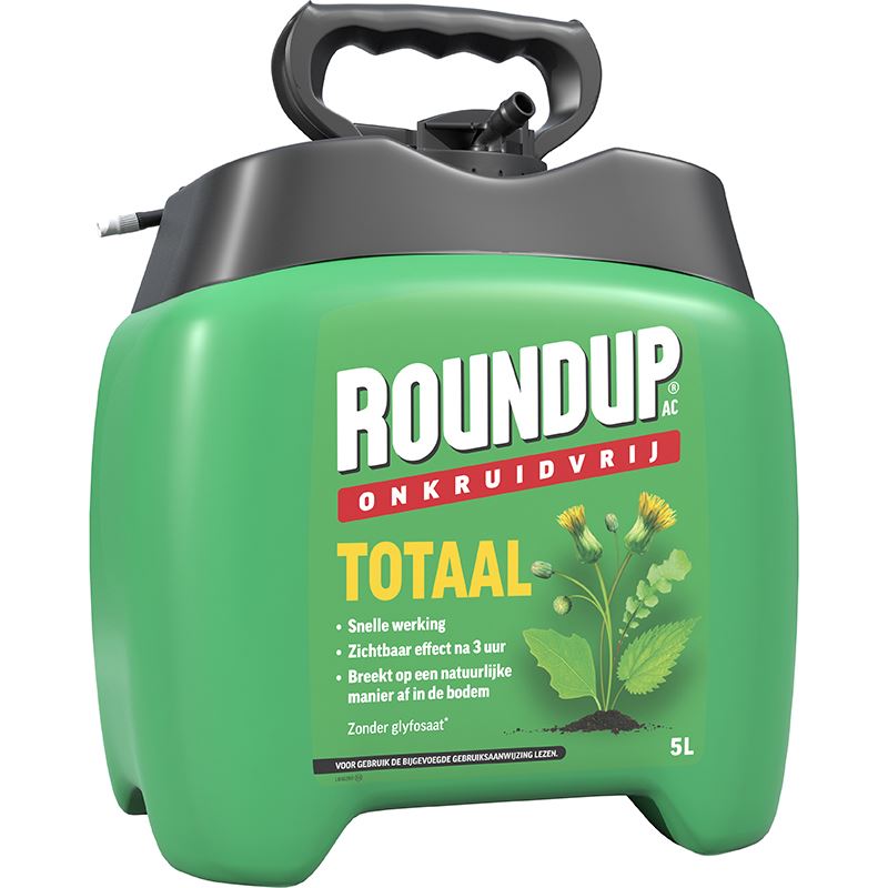 RoundupAC Totaal Onkruidvrij Kant en Klaar Spray - 5L - Geschikt voor 50m² - Snelle Werking - Natuurlijke Afbraak in de Bodem