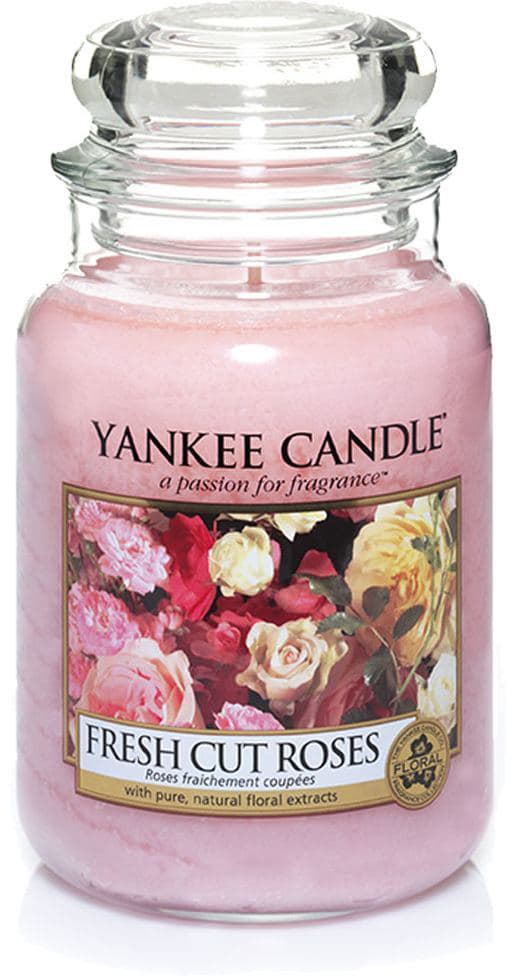 Bougie Yanckee Grand pot Bougie parfumée Fresh Cut Roses 623 grammes