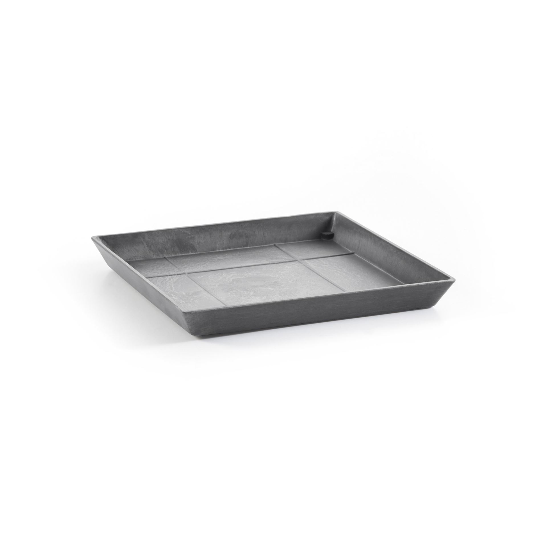 Ecopots Saucer Square - Grey - 28 x H3 cm - Vierkante grijze onderschotel met waterreservoir