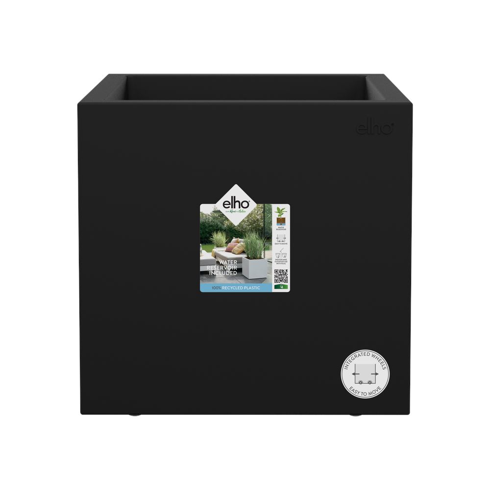 elho Vivo Next Vierkant 30 - Living black (Zwart) - Ø 30 x H 29 cm - Ideaal voor binnen en buiten - 100% gerecycled