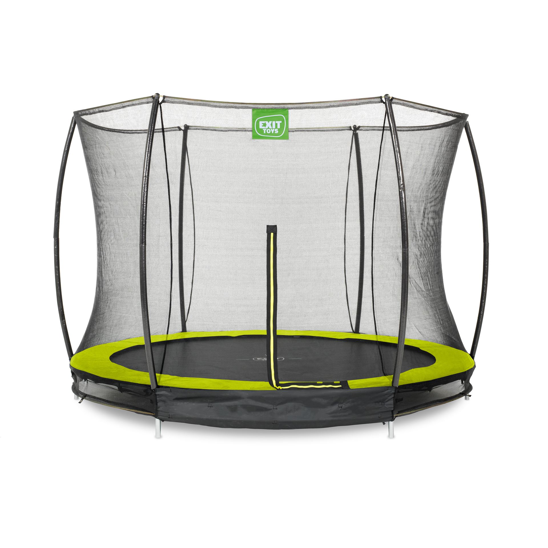 EXIT-Silhouette-inground-trampoline-305cm-met-veiligheidsnet-groen