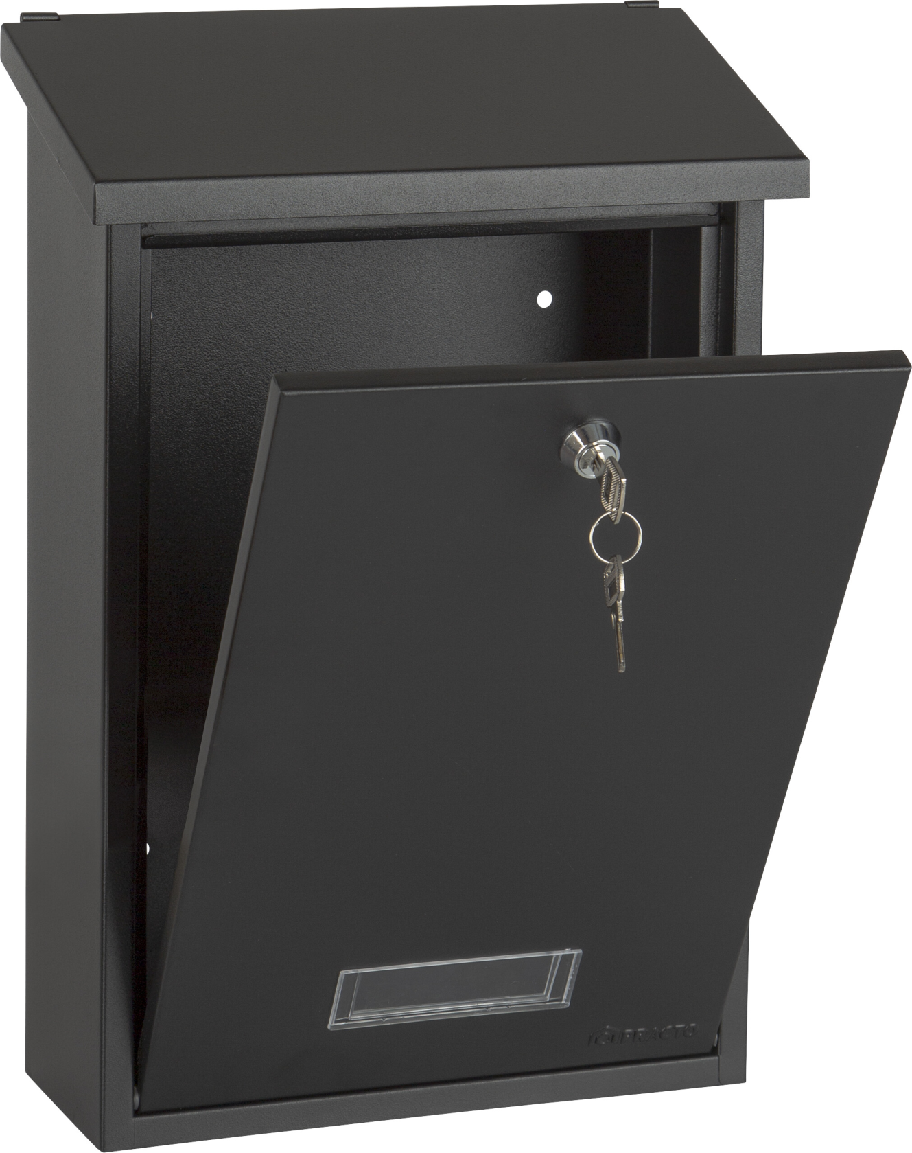 Practo Garden mailbox Dublin matt black - in painted steel - 10x25x39,6cm - RAL 7020 MAT