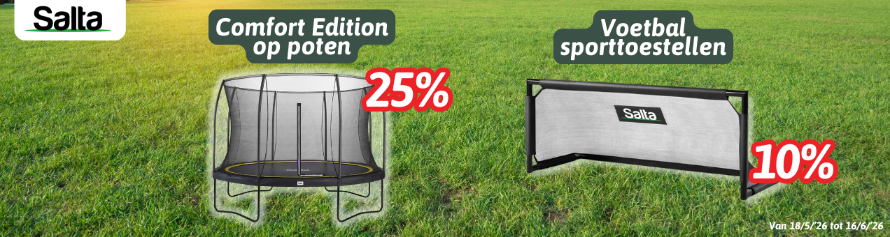 korting op salta trampolines en voetbaltoestellen