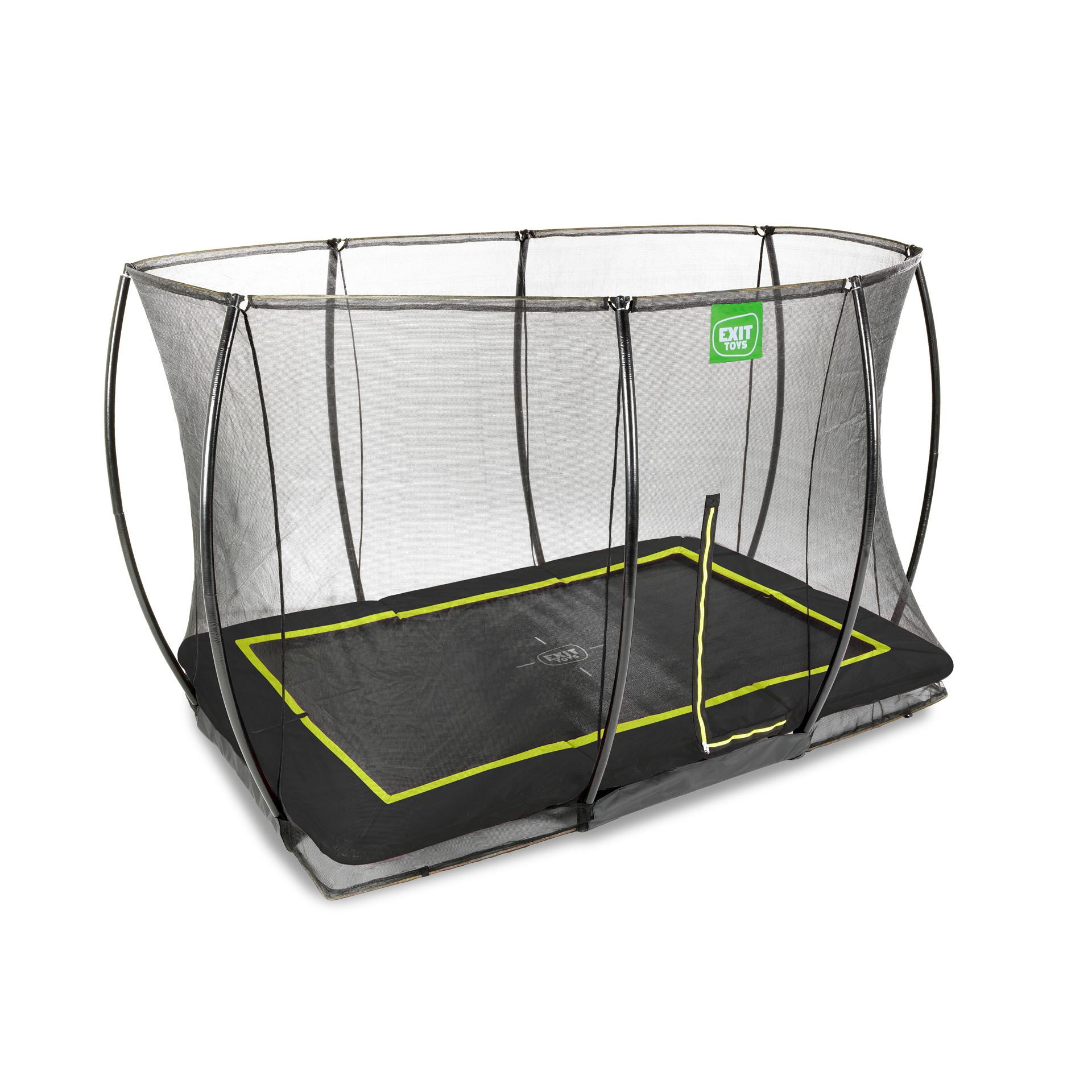 EXIT-Silhouette-inground-trampoline-244x366cm-met-veiligheidsnet-zwart
