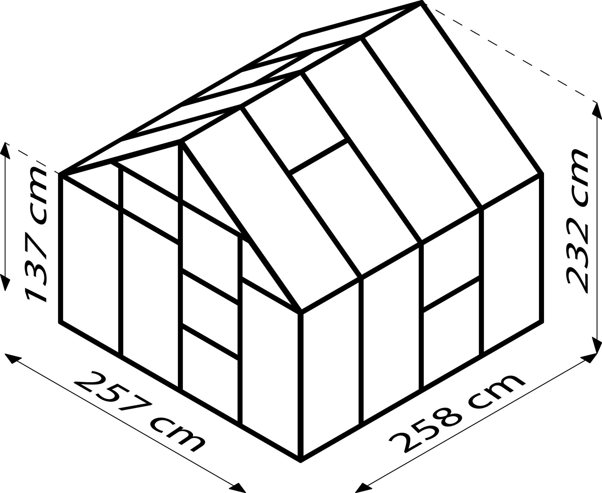 Meridian-1-6700-ESG3mm-zwart-Glazen-serre-veiligheidsglas-Vrijstaand-B254-4-x-L254-4-x-H231-8-cm
