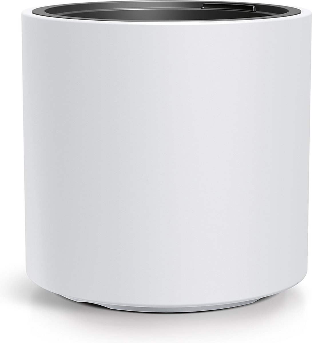 Prosperplast Heos R Slim Pot de fleurs - Ø 39 cm - Blanc - Bac intérieur inclus