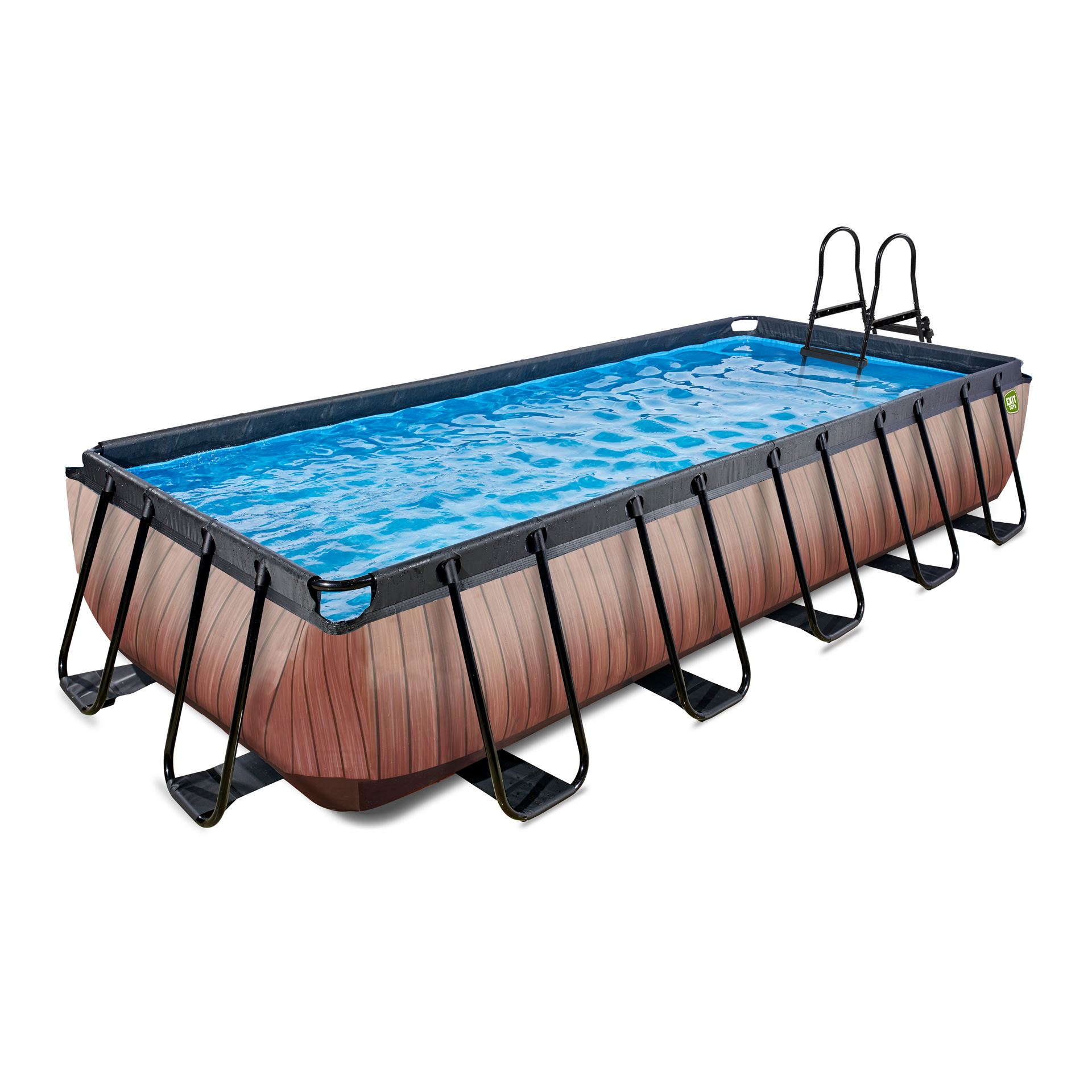 EXIT-Wood-zwembad-540x250x100cm-met-zandfilterpomp-bruin