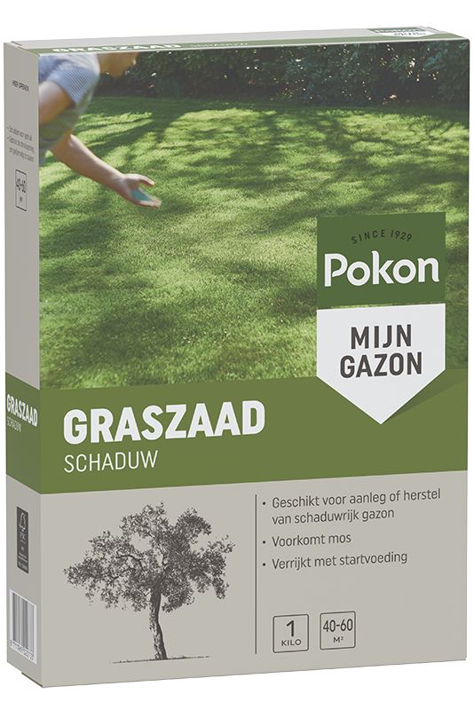 Pokon Grass Seed Shade - 1kg - For Lawn - Suitable for 40-60m² - Prevents Moss - Enriched with Starter Feed