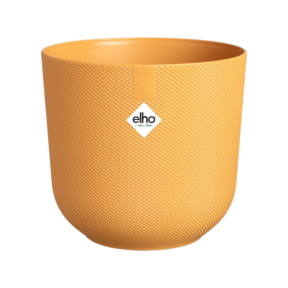 elho Jazz Round 23 - Jaune ambré (Yellow) - Ø 23 x H 21 cm - Idéal pour l'intérieur - 100% recyclé