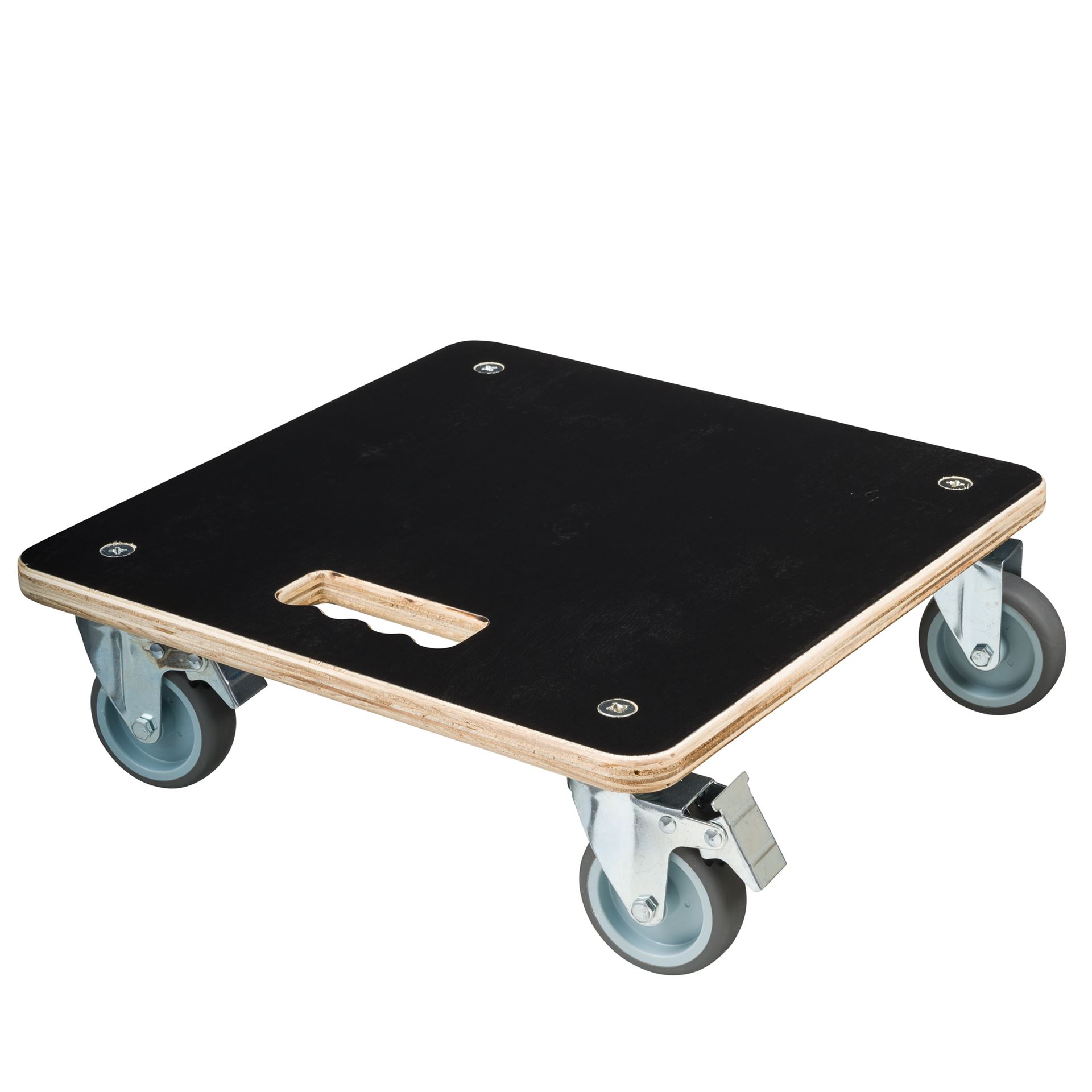 Nature square plant trolley black wood - H11 x 38 x 38cm - Up to 250kg