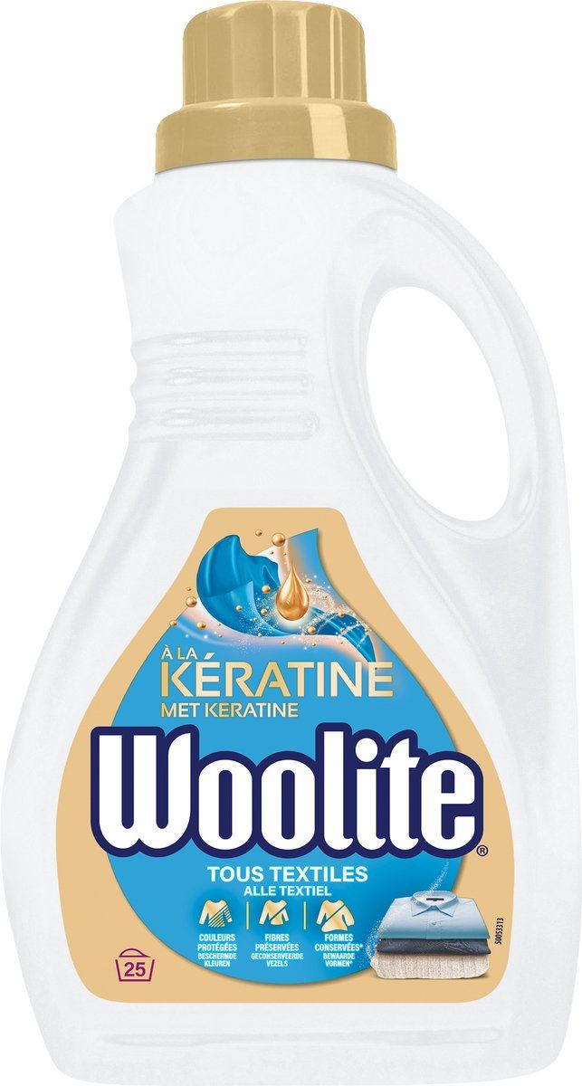 Woolite vloeibaar wasmiddel 1,5l/25sc all textiles keratin