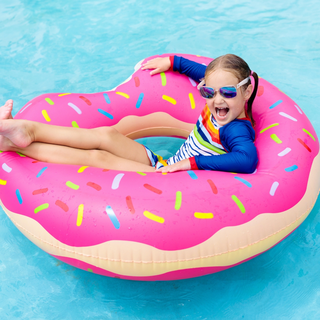 child in inflatable