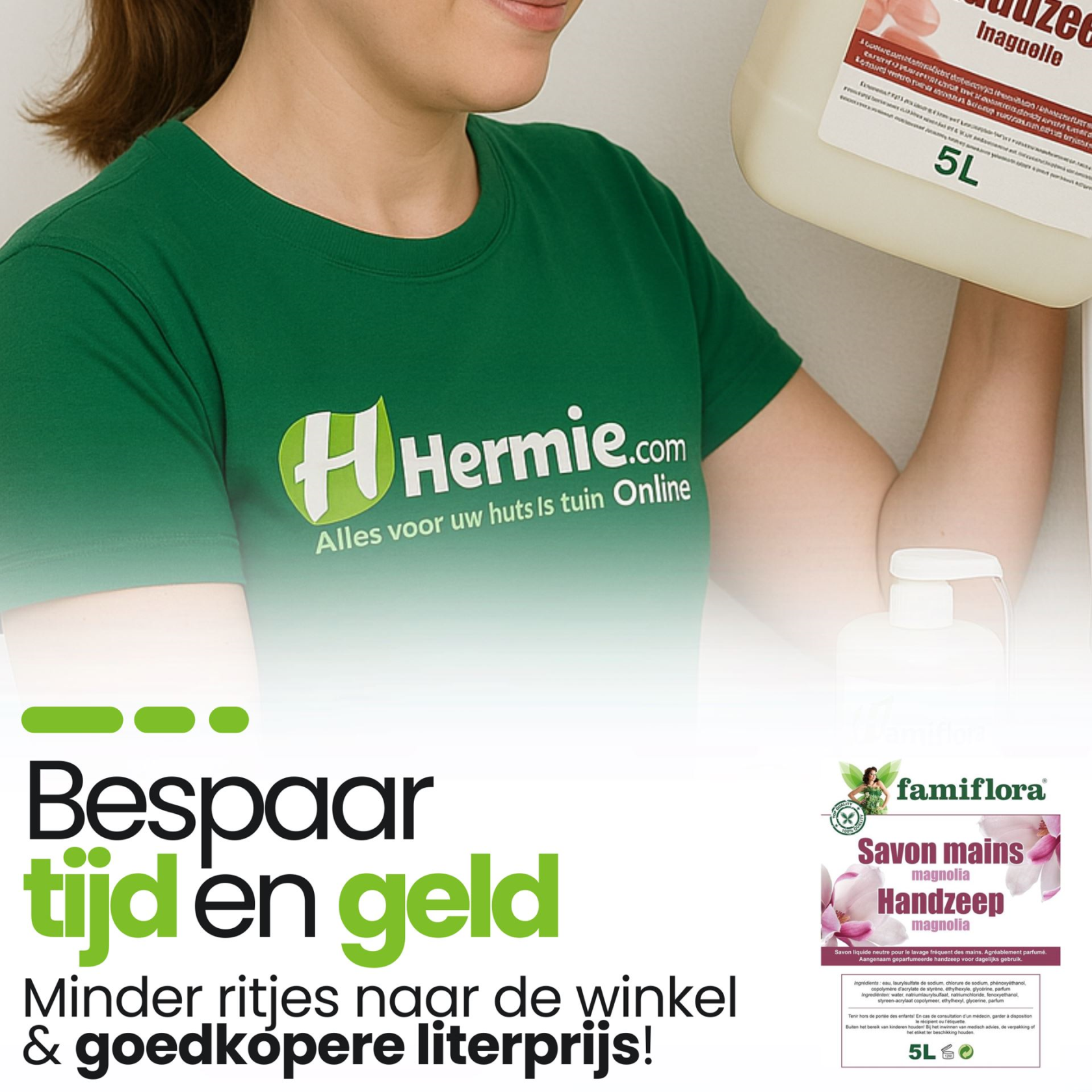 Famiflora magnolia hand soap - Large pack of 5 liters