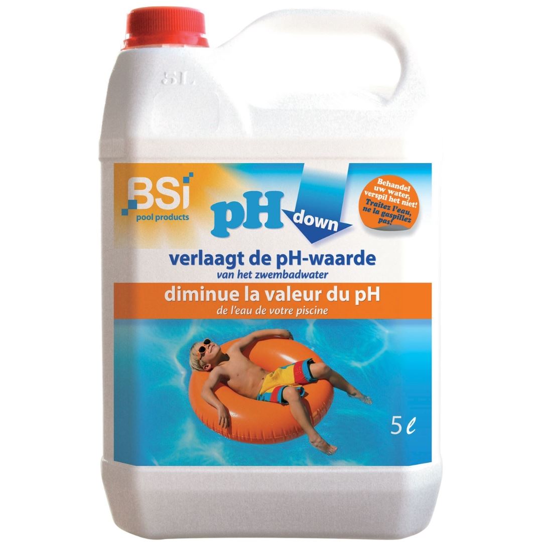 BSI pH Down liquide 5L - abaisse le niveau de pH de votre piscine ou spa