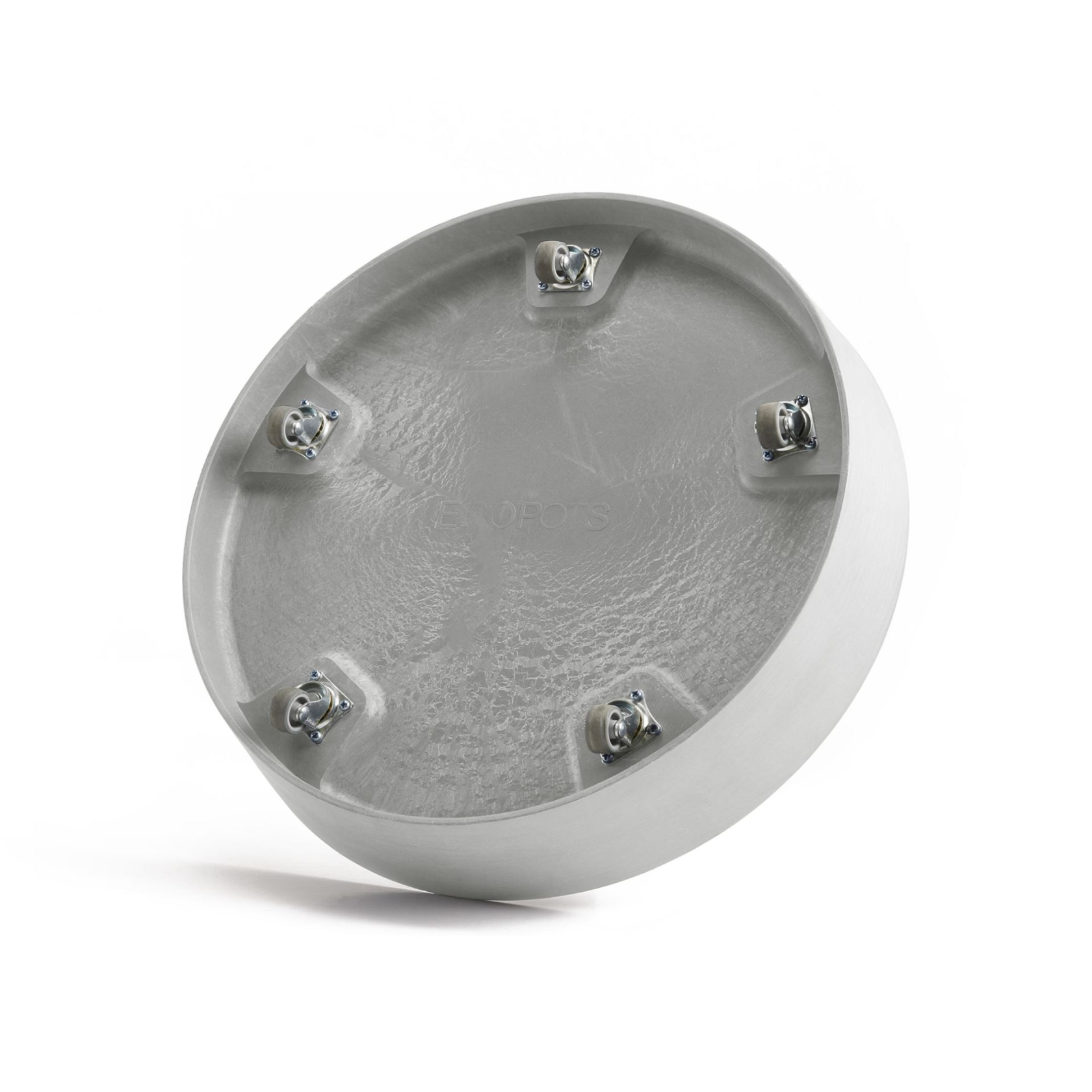 Ecopots onderschotel op wielen - Rond - White Grey - Diameter 41,6 x H9 cm