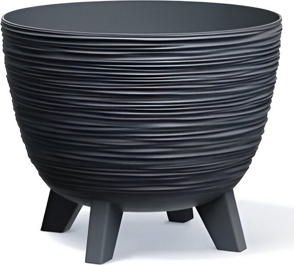 Prosperplast Furu Bowl Flower Pot on Legs - Anthracite - Ø 29 cm - 9,5 Liter