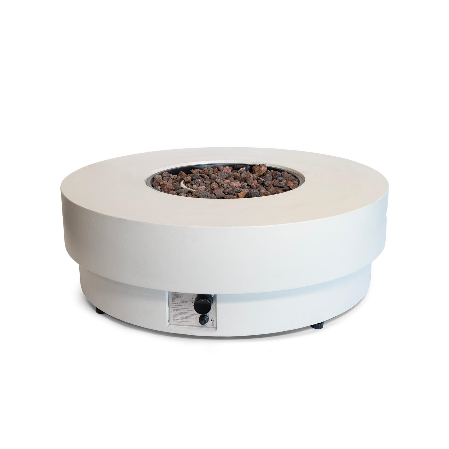 Happy Cocooning  Estate rond 105 oyster beige vuurtafel op gas -  Ø 105x36cm - 16,5kW