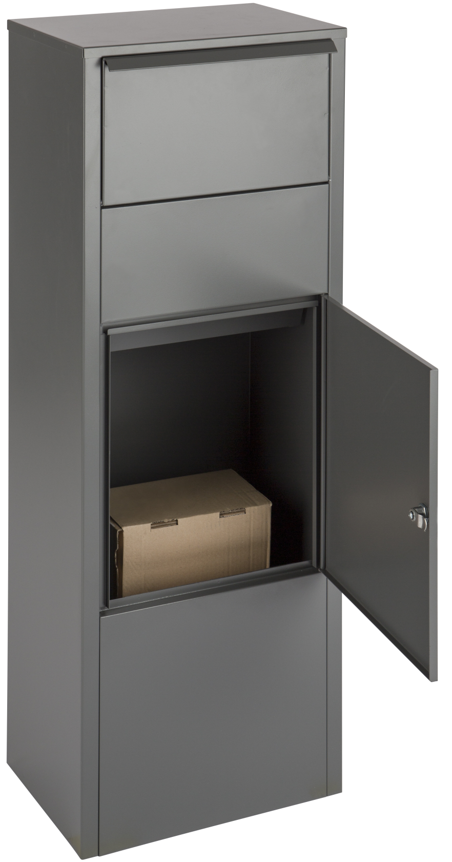 Practo Garden pakketbrievenbus Hannover met cijferslot - Mat grijs - 39 x 27 x 105 cm