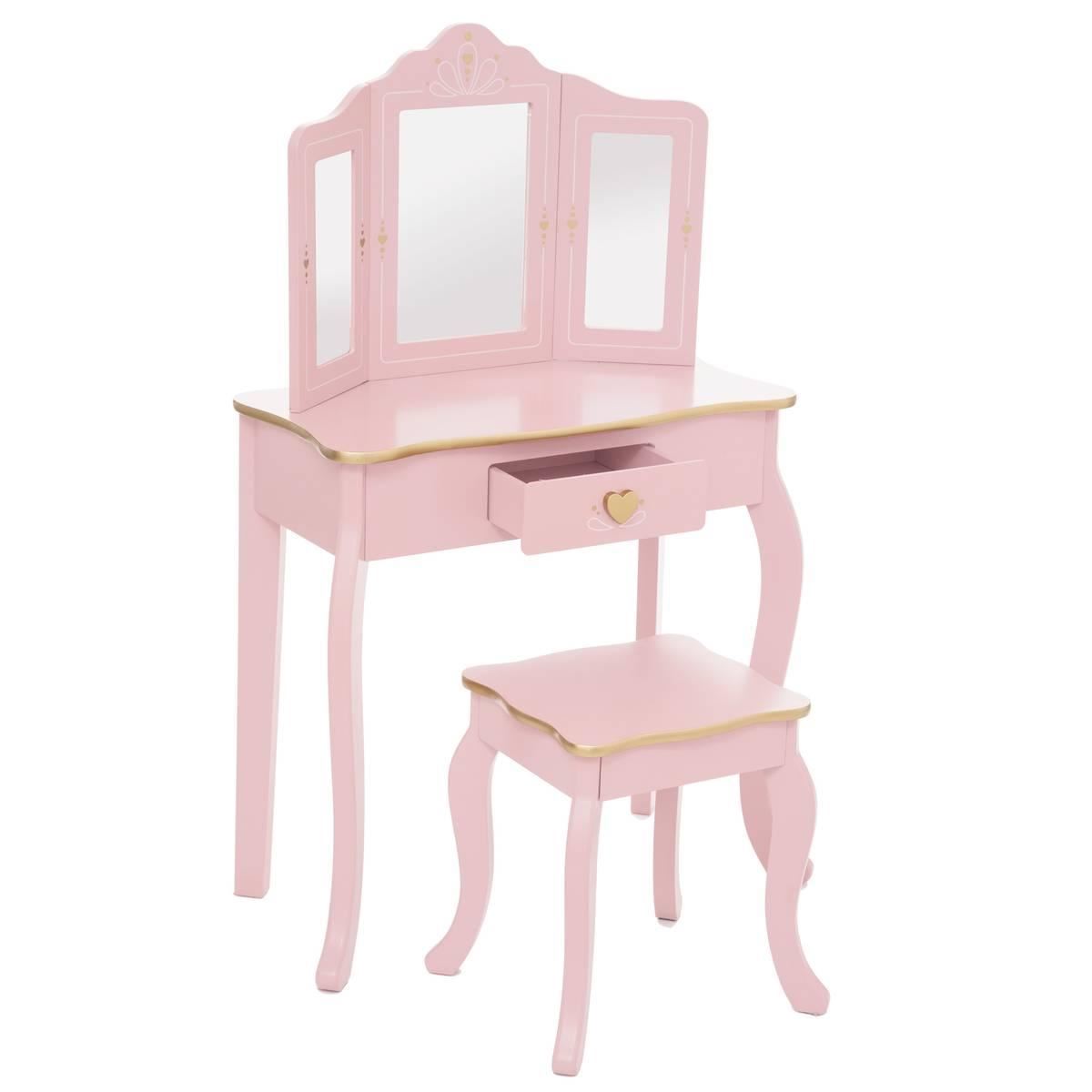 Kinderkaptafel-met-krukje-Sissi-60x29x99cm-roze