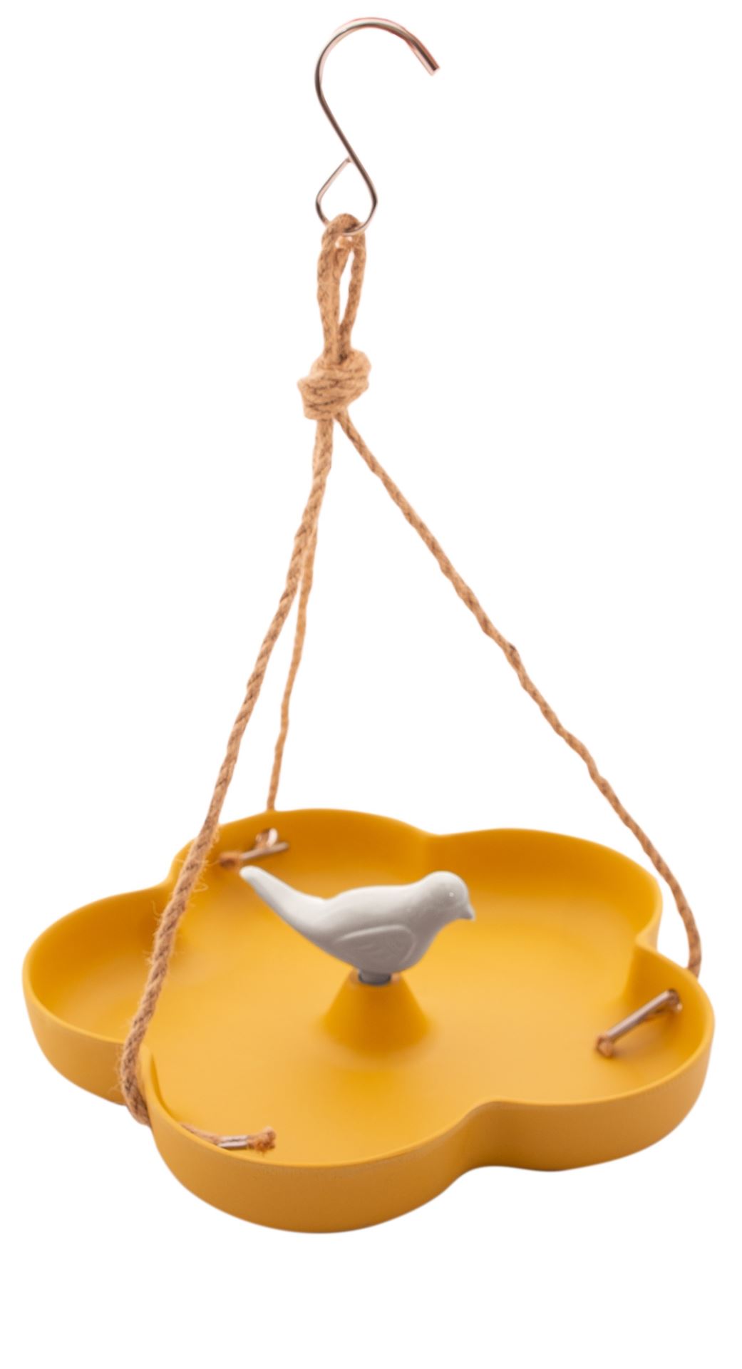 Point-Virgule - mangeoire/bain d'oiseaux en fibre de bambou - jaune ocre - Ø23 x H3.5 cm