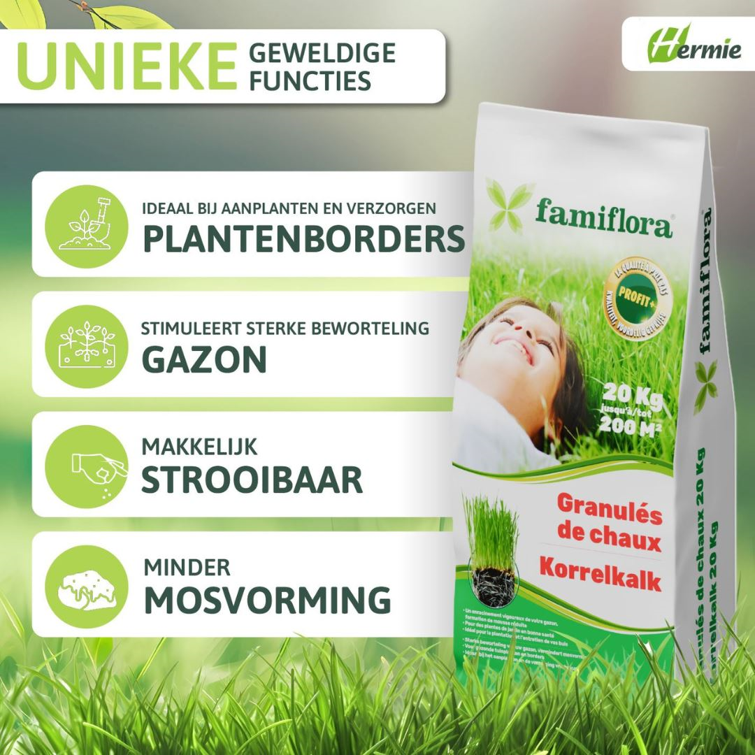 Famiflora granular lime - 20 kg up to 200 m² - for lawn