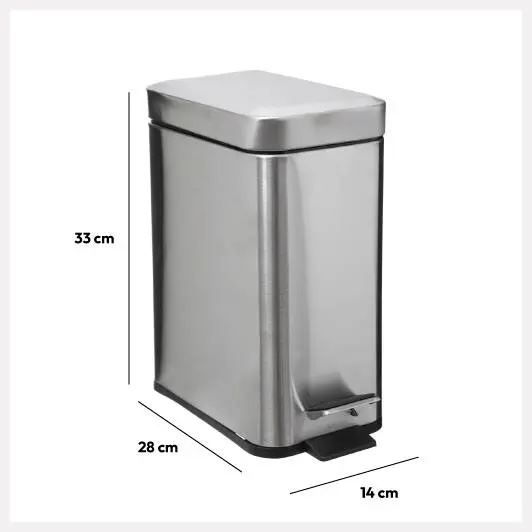 Softcl-RVS-rechthoekige-prullenbak-5L