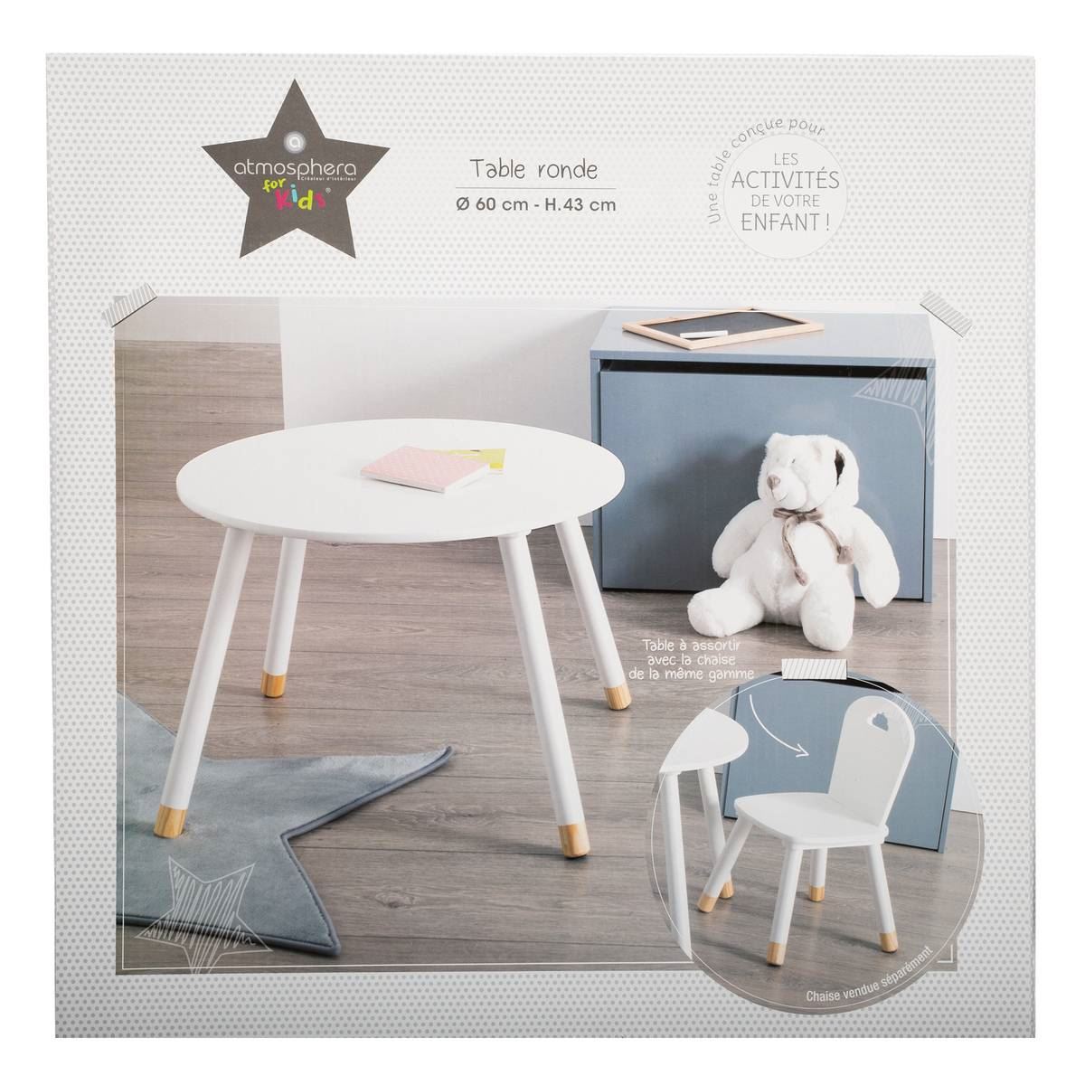 Kindertafel-D60cm-Douceur-wit-