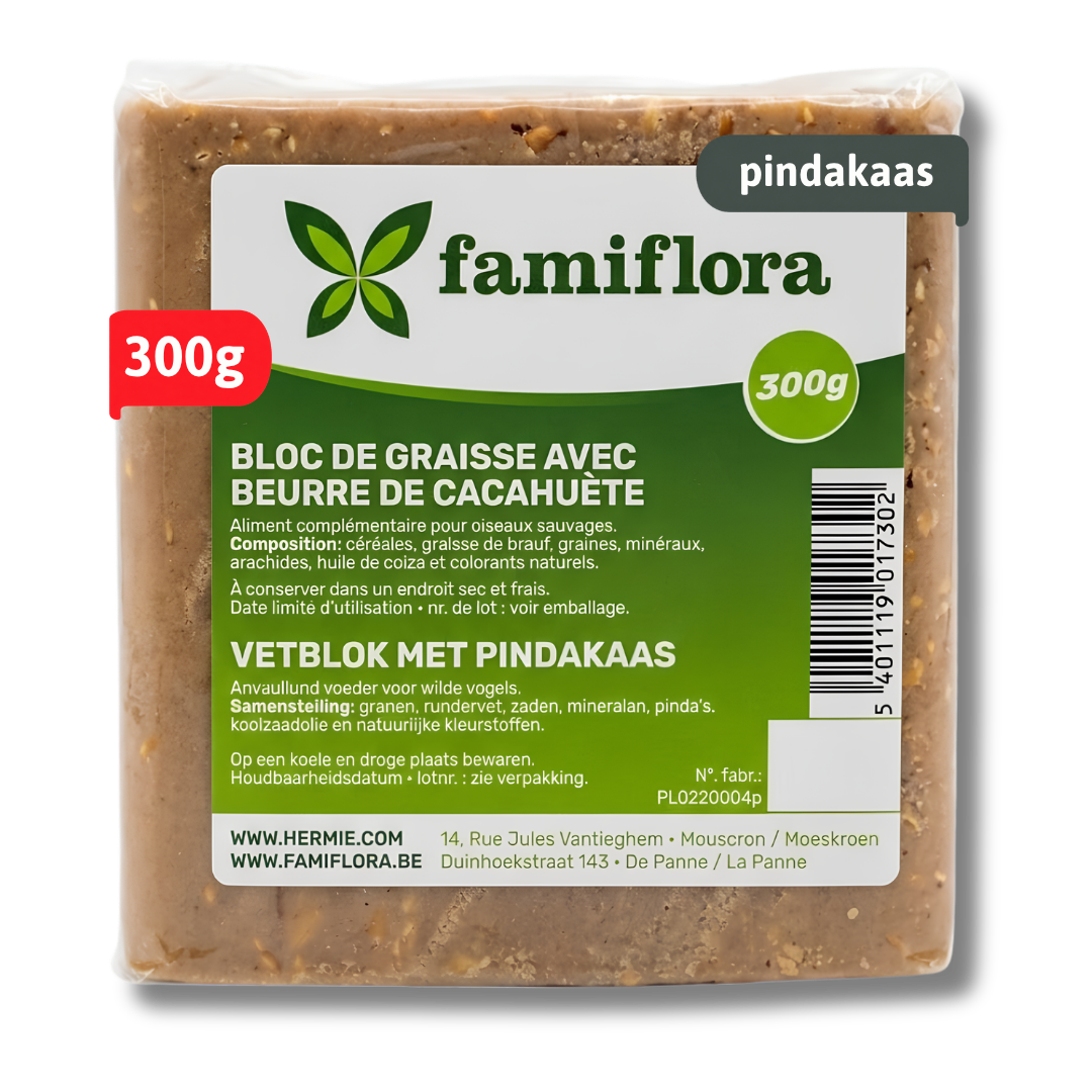 Famiflora fat block for outdoor birds - With peanut butter - 300g