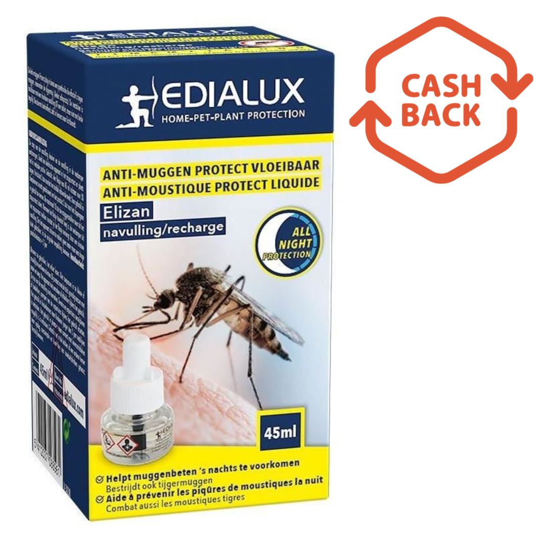 Edialux 'Elizan' Anti-muggen navulling vloeistof- 45ml