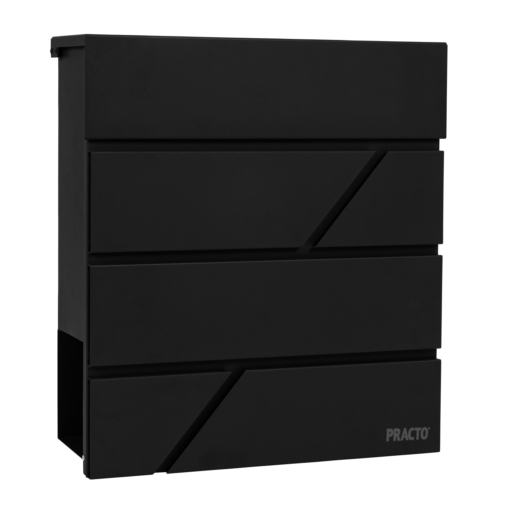 Practo Garden mailbox Bordeaux - matte black - with key lock