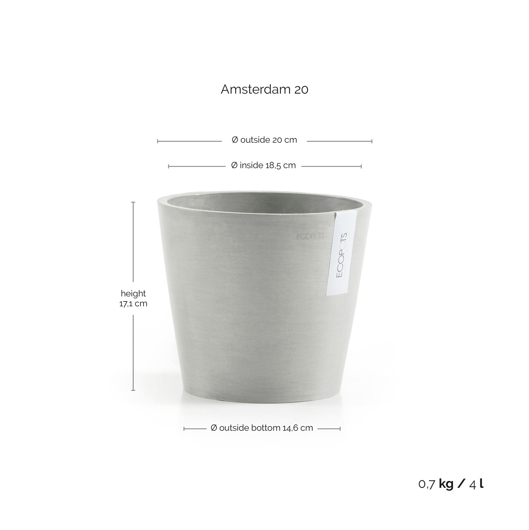 Ecopots-amsterdam-white-grey-20-cm-H17-5-cm