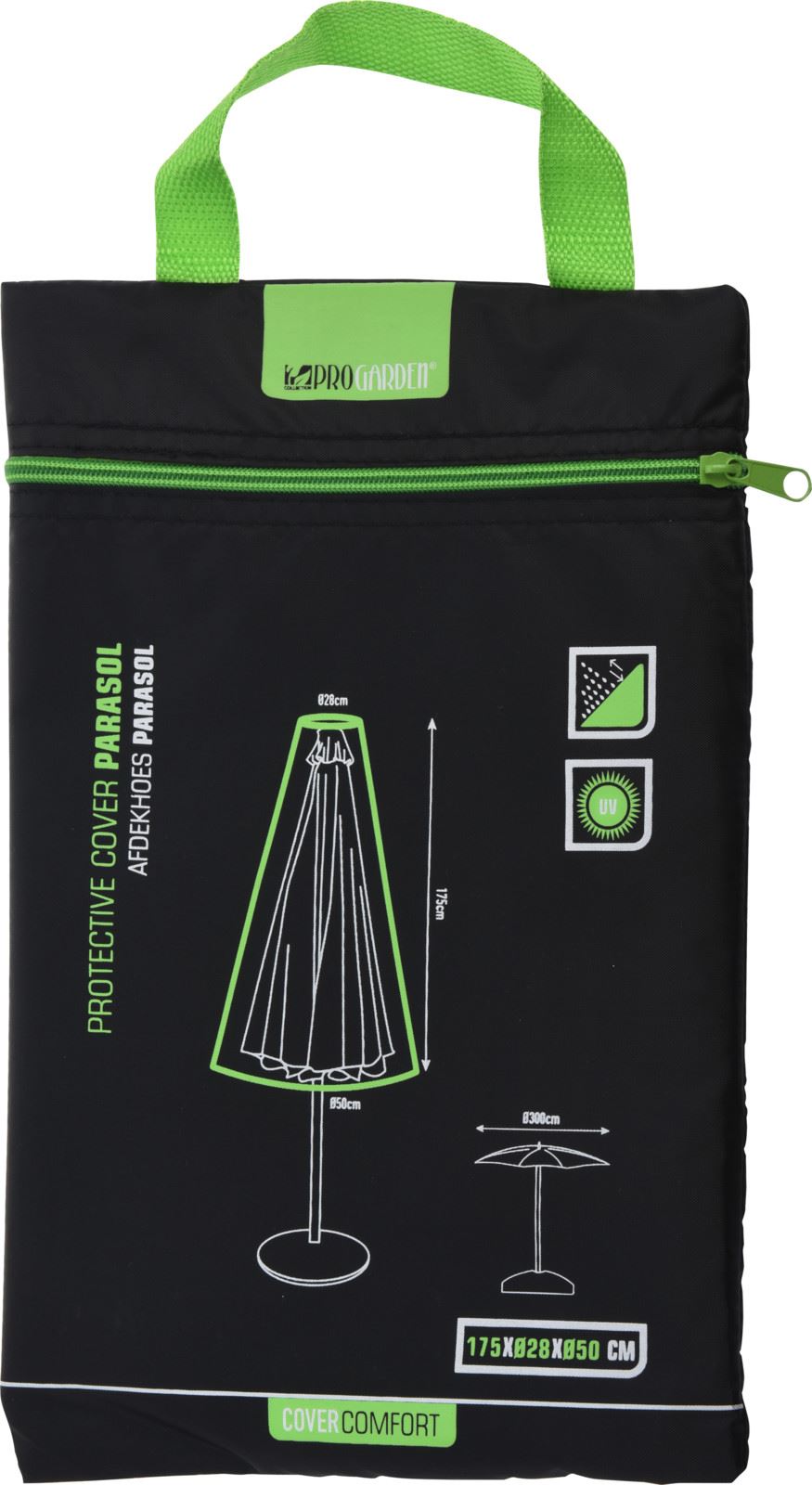Housse de parasol Pro Garden - 28x50x175cm - Noir