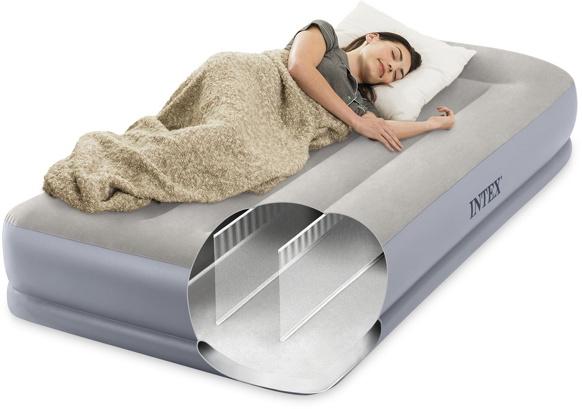 Intex Pillow Rest Mid-Rise - Airbed - With built-in pump - 1 person