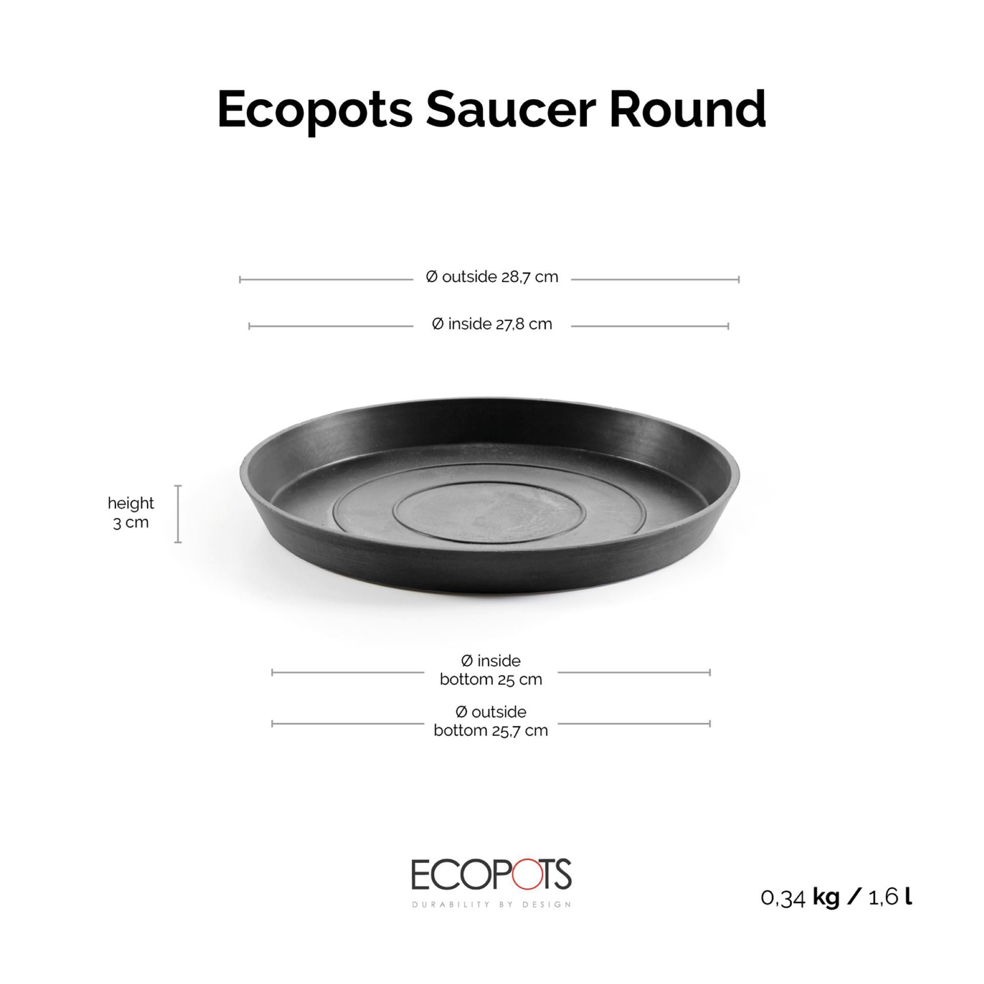 Ecopots-onderschotel-rond-dark-grey-30-cm-H3-cm