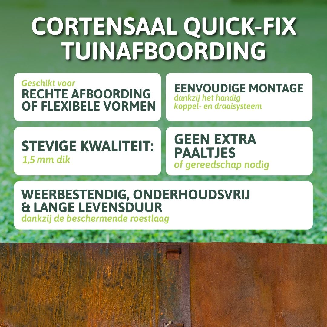 Démarcation en acier corten Famiflora - H : 16cm x L : 100cm - Epaisseur 1,5mm - Acier corten SPA-H