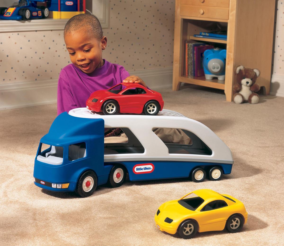 Little-Tikes-Grote-Auto-transporter-blauw-grijs-incl-2-auto-s