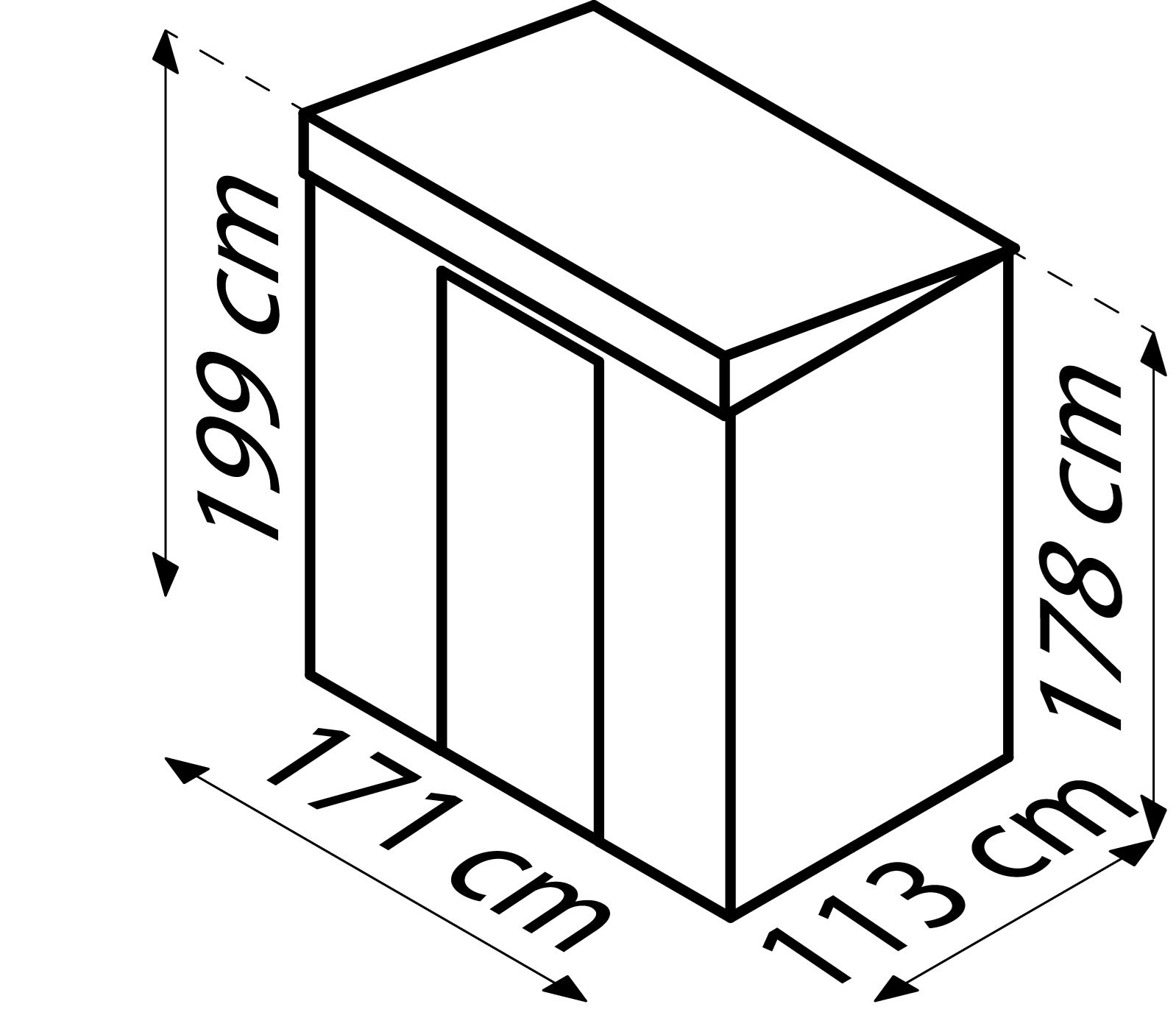 Schuin-dak-Skillion-64-zilver-metallic-Tuinberging-metaal-B171-x-L113-x-H199-cm