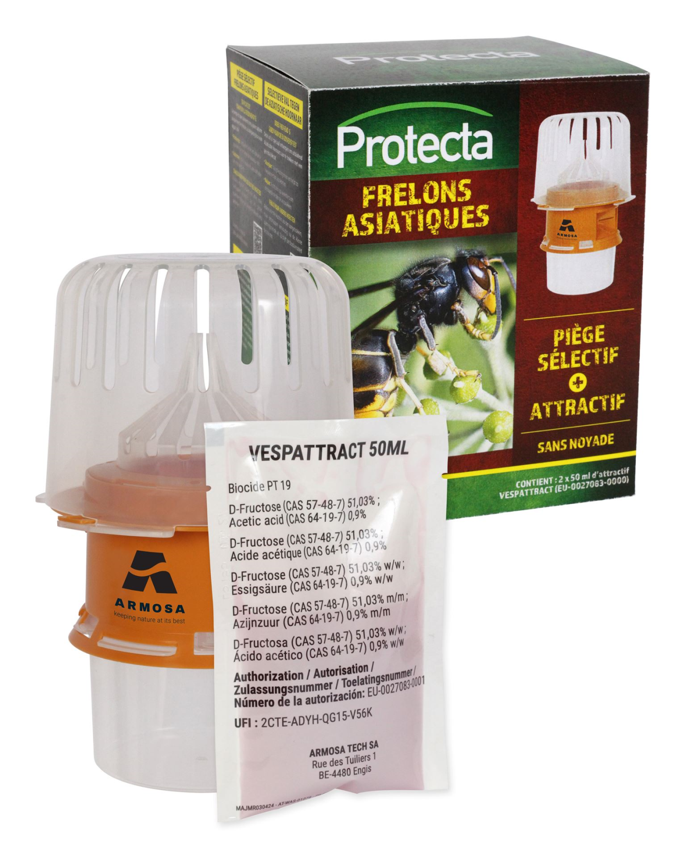 Protecta Kit Trap Asian Hornbill - Piège à insectes - Leurre inclus (2x 50ml) - Réutilisable