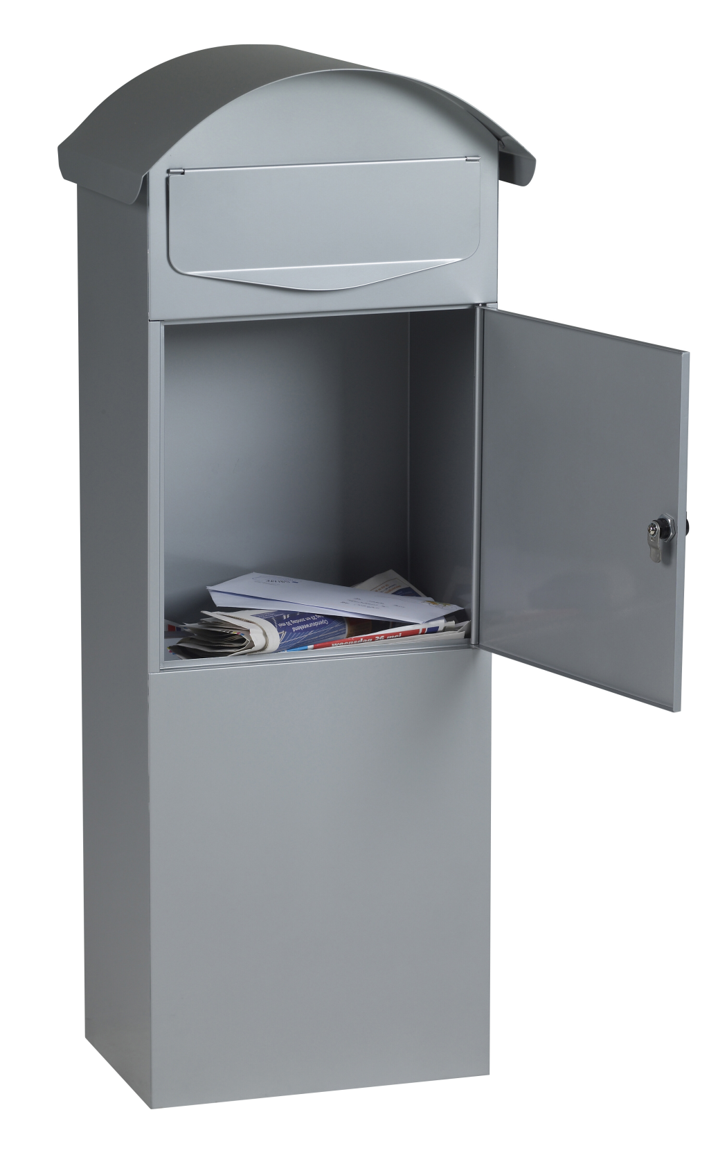 Practo Garden berlin gris mat - Boîte aux lettres sur pied - 29x38,6x100,5cm - Pantone 425C
