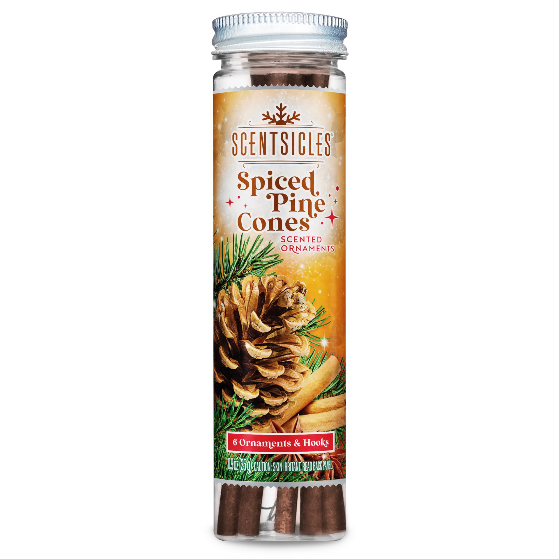 Scentsicles Christmas ornament fragrance sticks - Spiced Pine Cones - 6 pieces