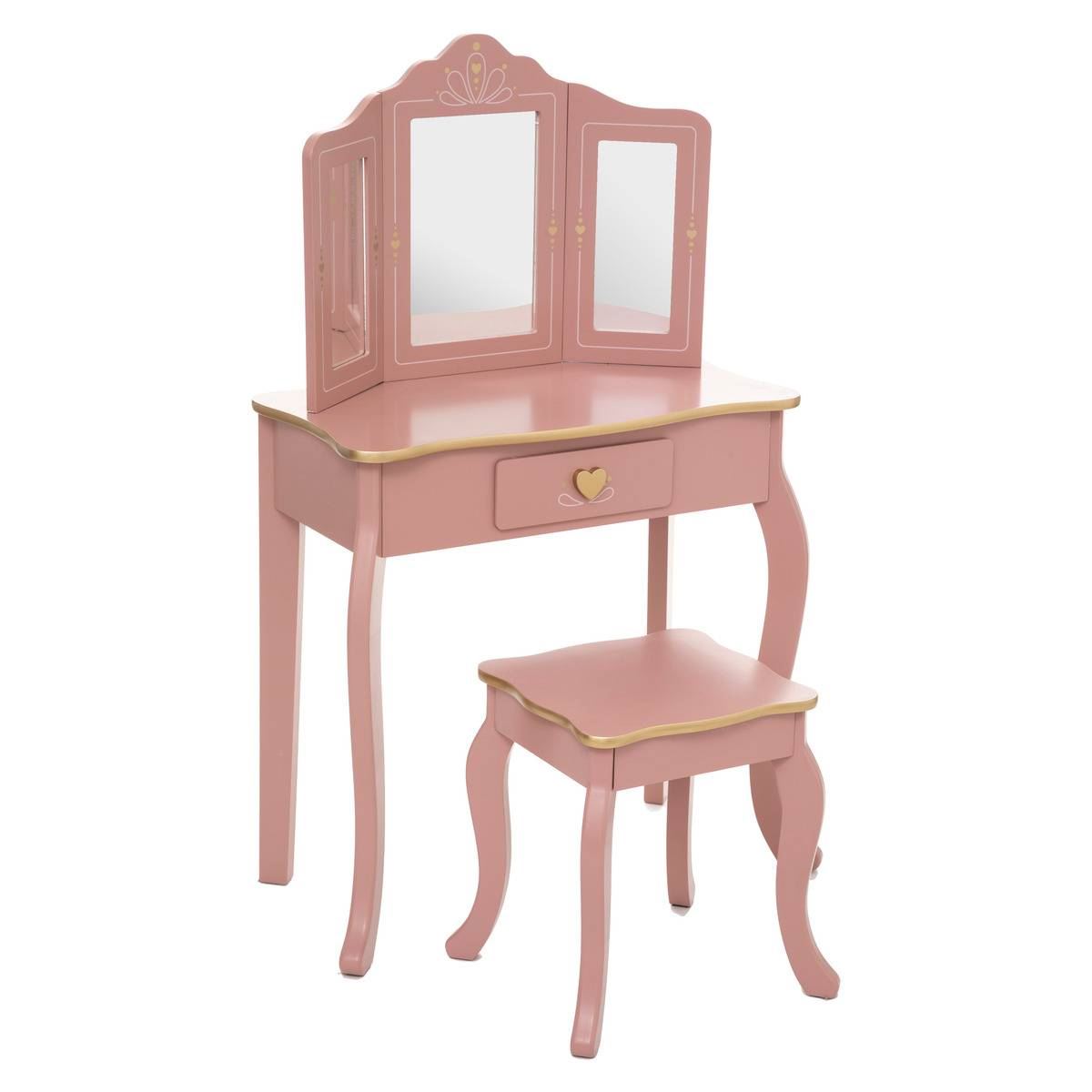 Kinderkaptafel-met-krukje-Sissi-60x29x99cm-roze