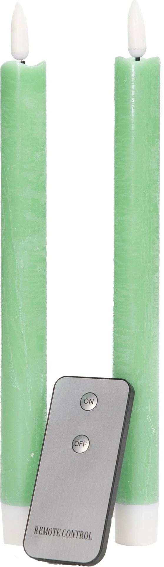 B-O-2st-Jade-groen-Wax-dinerkaars-23CM-3D-lont-met-afstandsbediening-Excl-2x2AAA