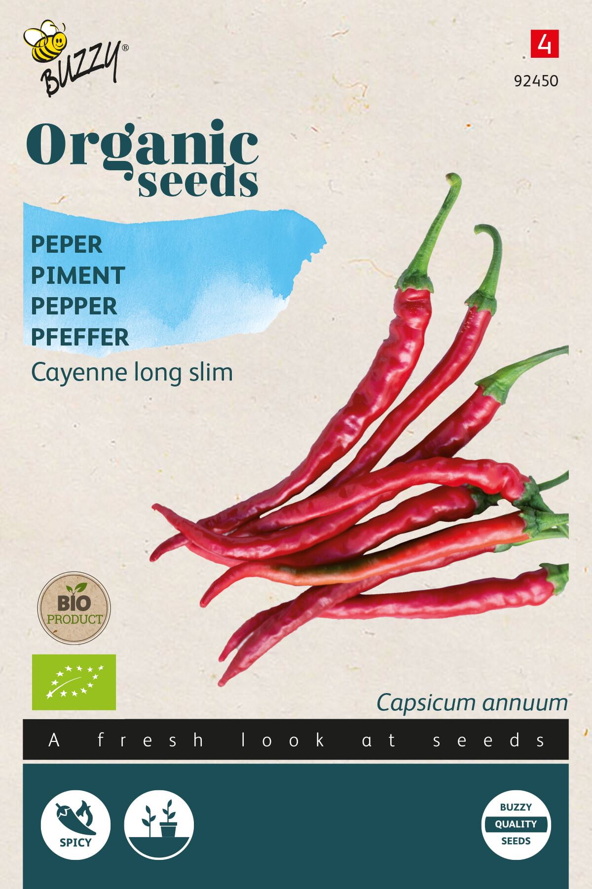 Organic Pepper Cayenne long slim
