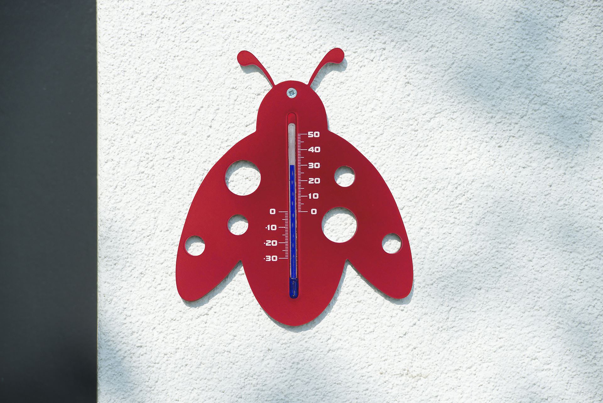 Muurthermometer-kunststof-rood-lieveheersbeestje-15x12x0-3cm