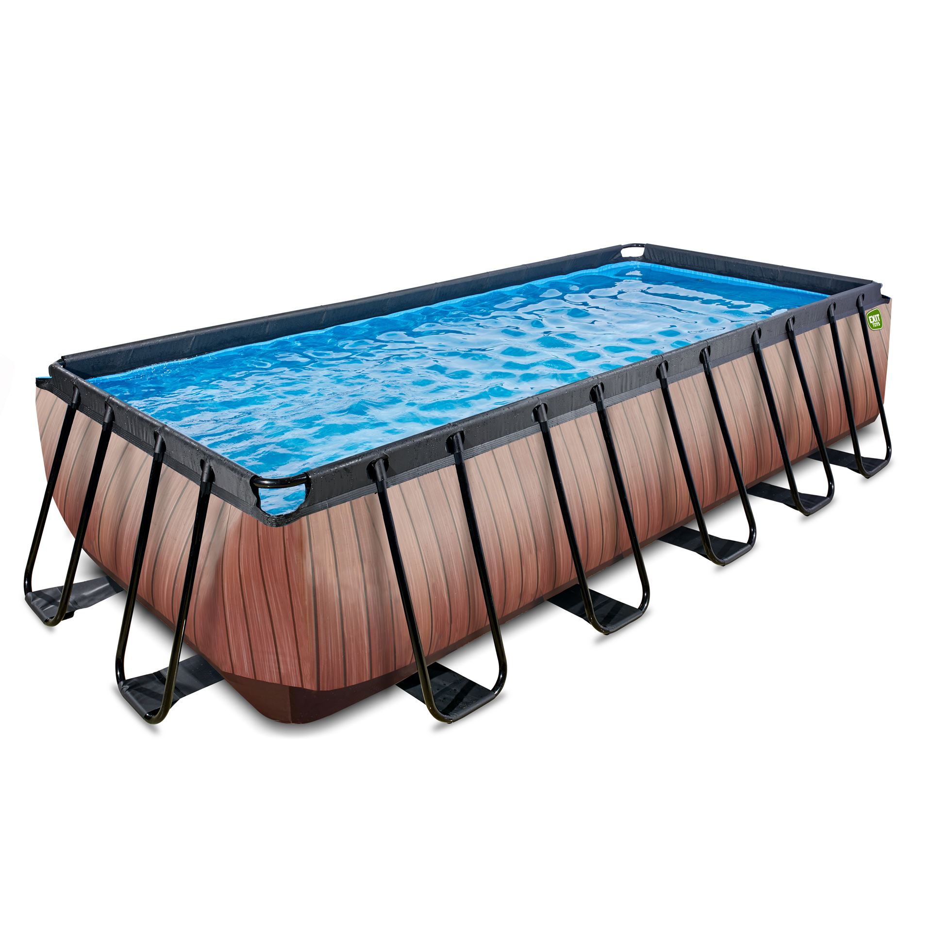 EXIT-Wood-zwembad-540x250x122cm-met-filterpomp-bruin