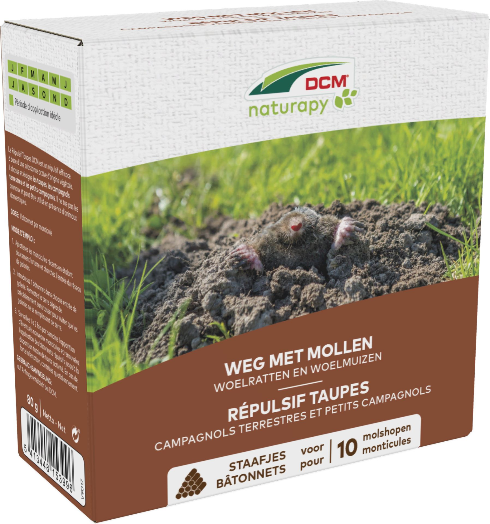 DCM mole repellent 'Away with moles' - 10 sticks for 10 molehills