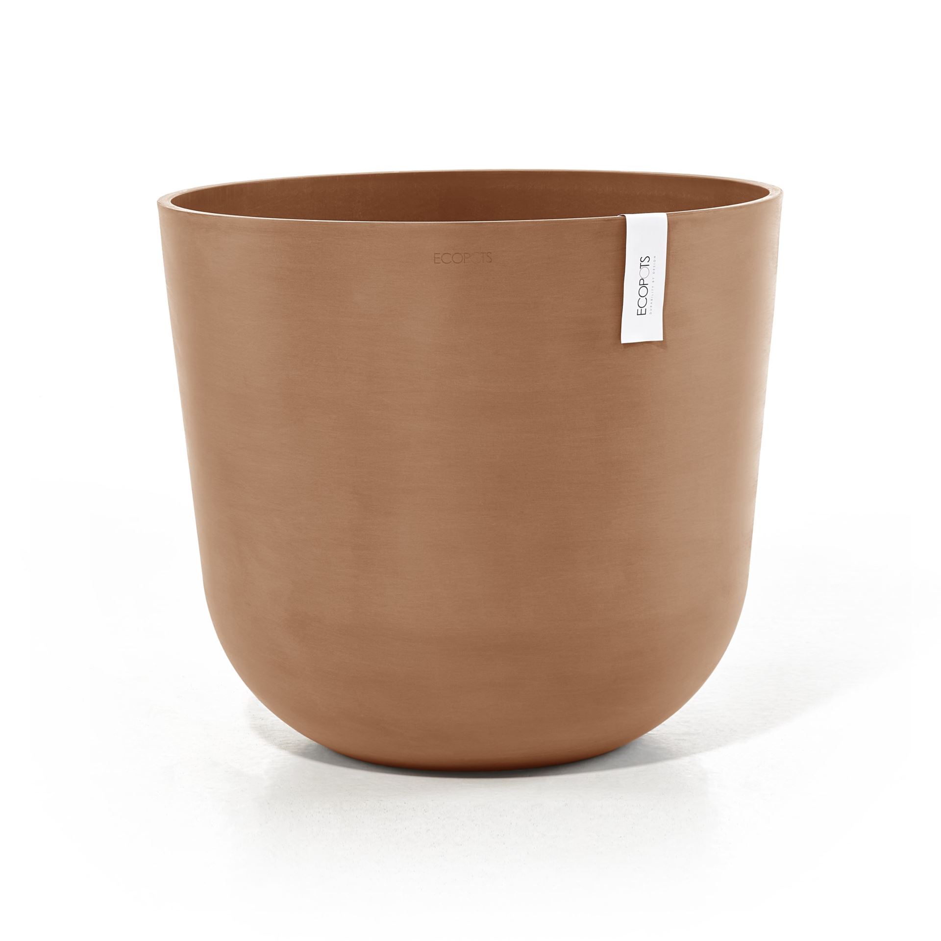 Ecopots Oslo 55 - Terra - Ø55 x H48,5 cm - Pot de fleurs rond en terre cuite