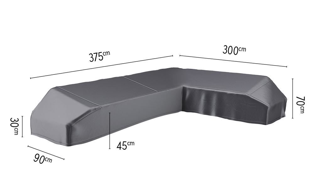 Platinum Aerocover housse pour ensemble de salon à plateforme droite - Housse respirante pour ensemble de salon à plateforme droite 375 x 300 x 90 x H30/45/70cm