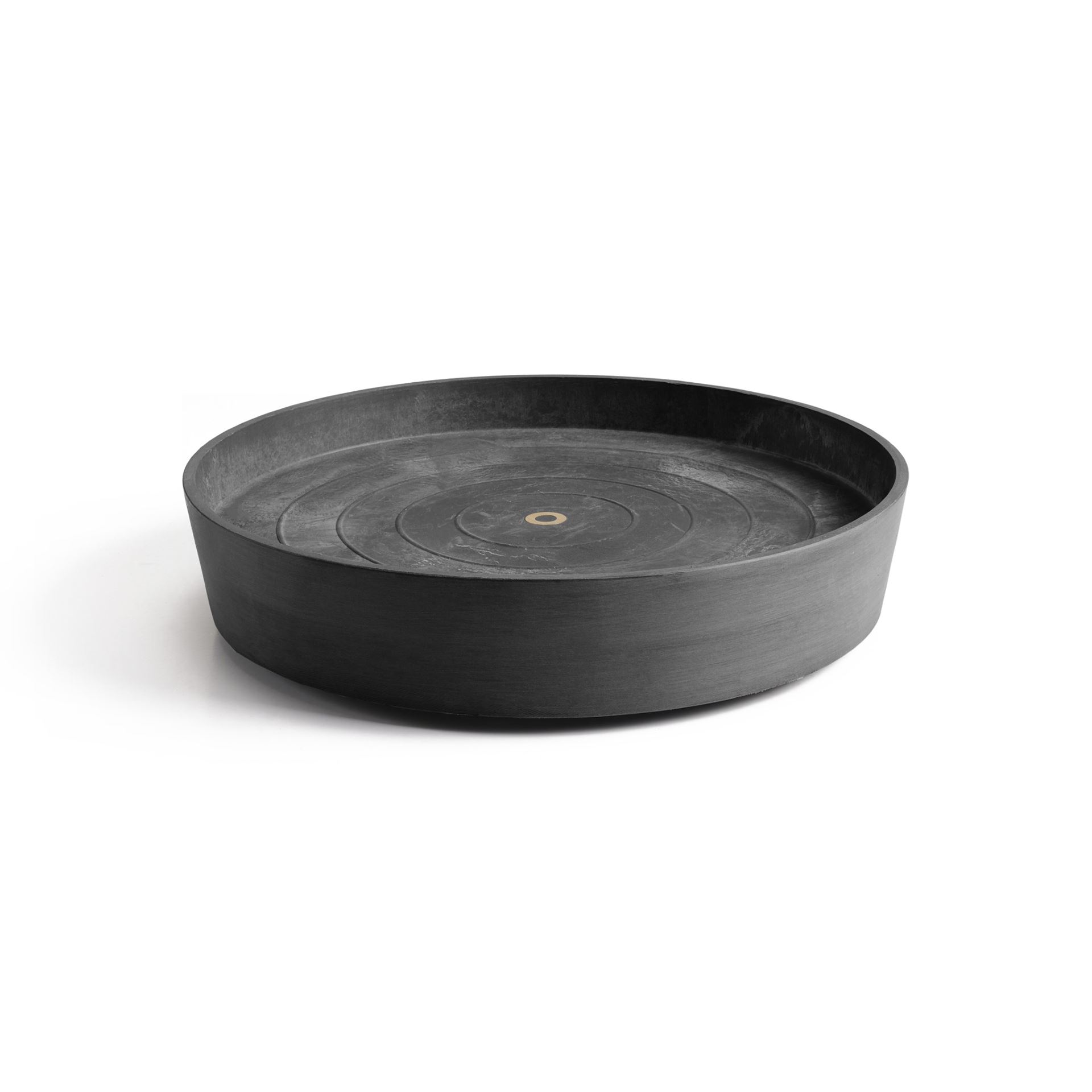 Ecopots Saucer Wheels - Dark Grey - Ø41,6 x H9 cm - Round dark gray saucer on wheels with water reservoir