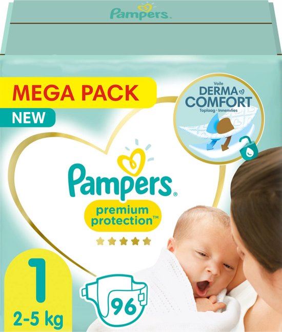 Pampers-Premium-Protection-Diapers-maat-1-96stuks-2-5kg-